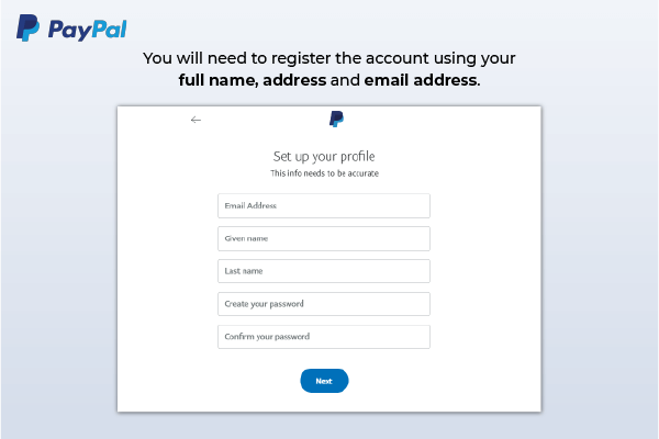 paypal account info