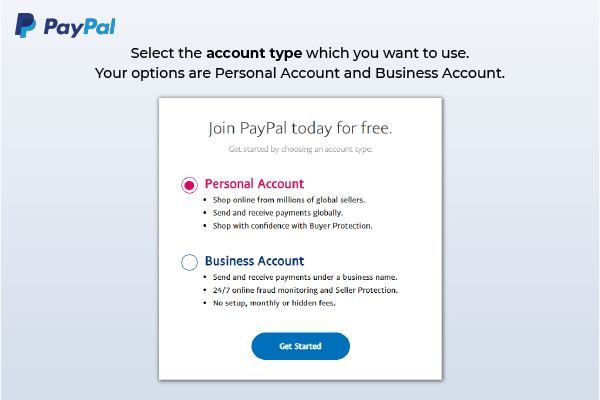paypal - personal account type