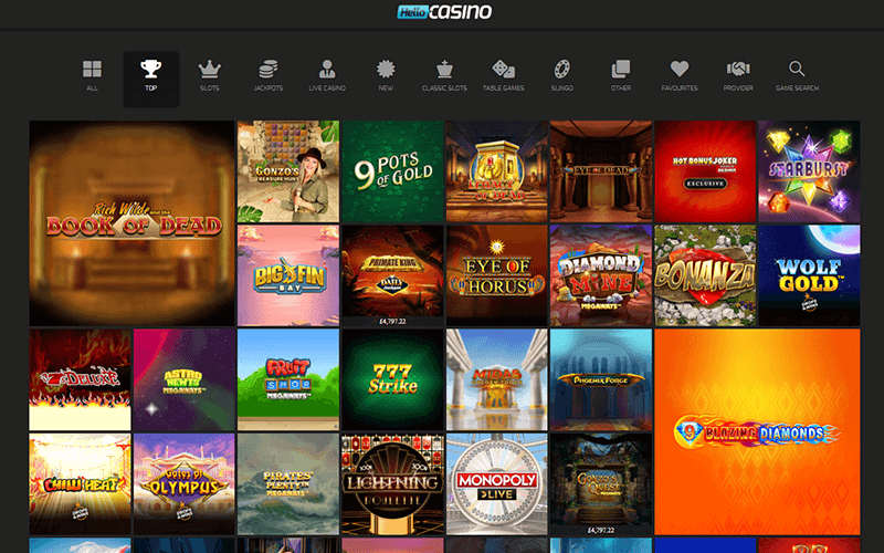 Hello Casino Top Games Preview