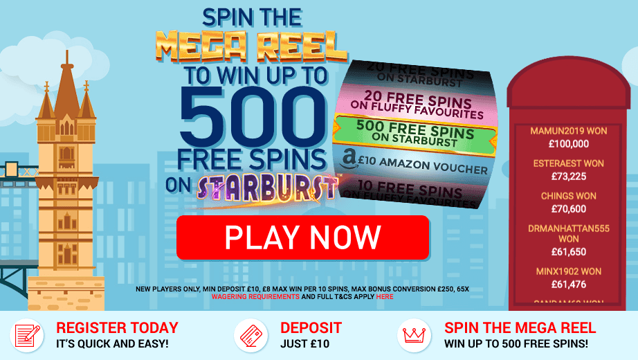 ♛ Deposit and Play: up to 500 Spins at Online Casino London