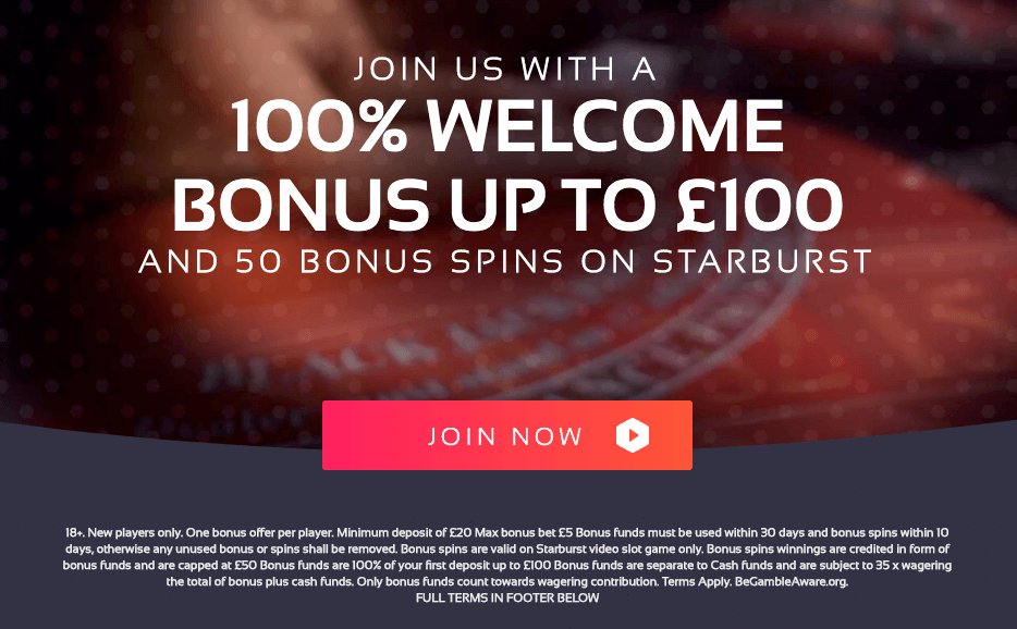 ♛ First Deposit Bonus of 100% up to $100 + 50 extra spins on Starburst at Klasino