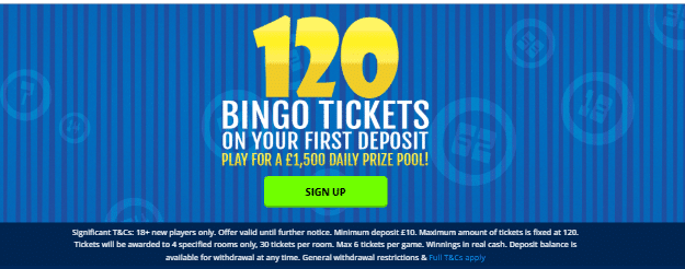 ♛ Welcome Bonus up to 120 Bingo Tickets at Bringo Bingo