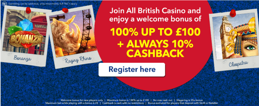 ♛ Welcome Bonus of 100% up to $100 + 10% Cashback