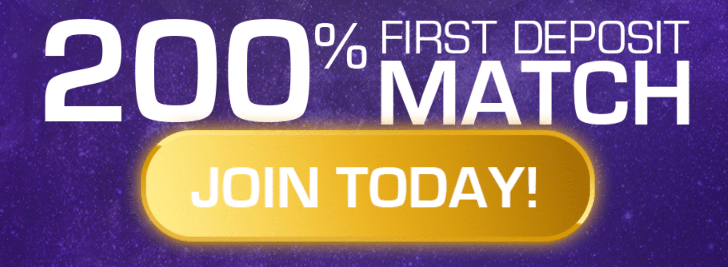 ♛ Up to 200% First Deposit Bonus up to $100