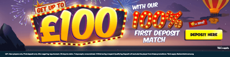 ♛ 100% up to $100 Bonus as First Deposit Bonus