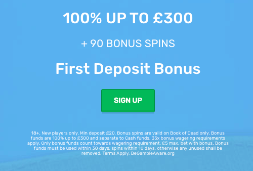 ♛ 100% up to $300 + 90 Book of Dead Spins as Welcome Bonus