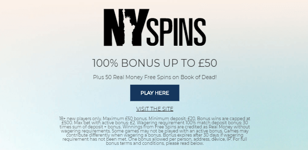 ♛ 100% Welcome Bonus up to $50 and 50 Spins No Wagering on Book of Dead