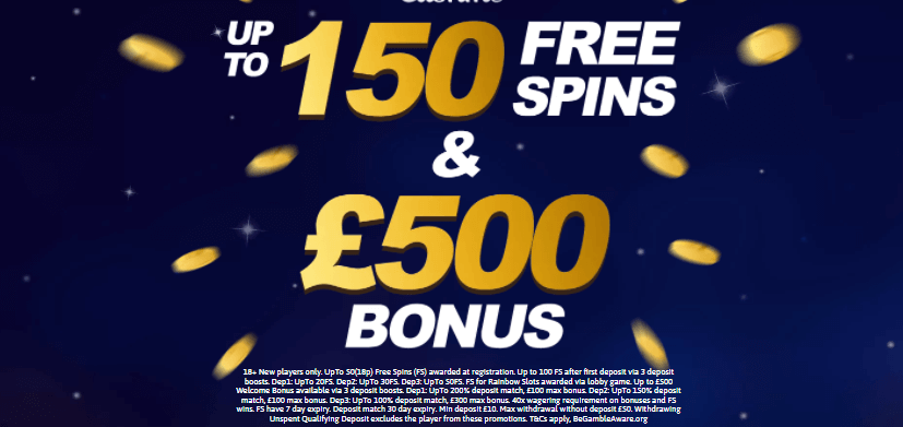 ♛ Up to 50 Sign-up Spins + up to 100 Deposit Spins + Welcome Bonus up to $500