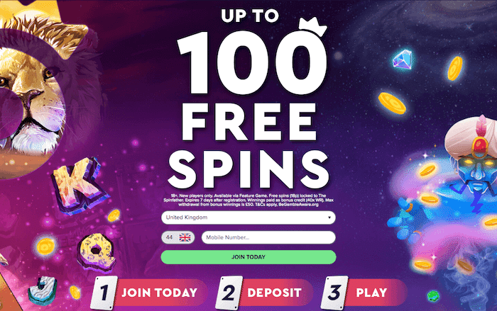 ♛ Up to 100 No Deposit Spins on The Spinfather