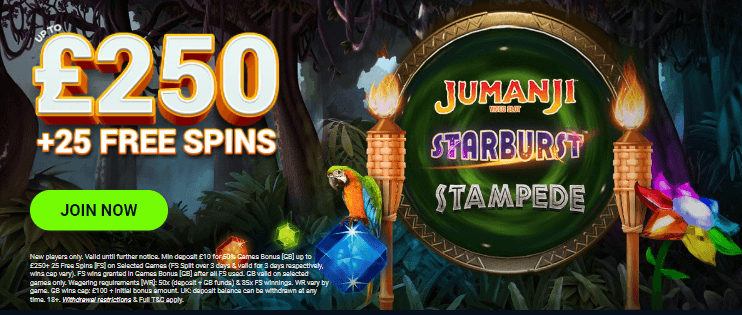 ♛ 50% up to $250 + 25 Bonus Spins on First Deposit