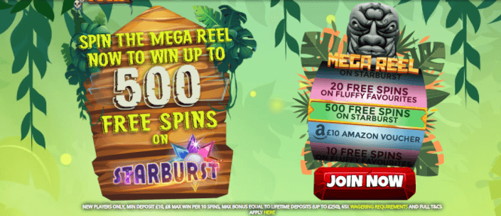 ♛ Up to 500 Extra Spins on Starburst as Welcome Bonus