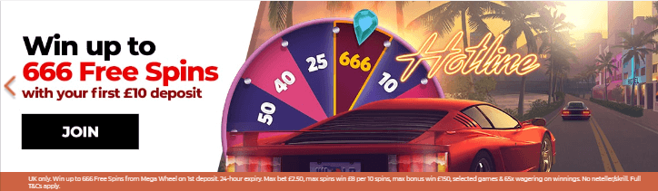 ♛ 666 Extra Spins on Hotline as First Deposit Bonus