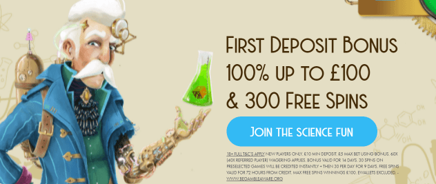 ♛ Welcome offer: 100% up to $100 + 300 spins on Reactoonz