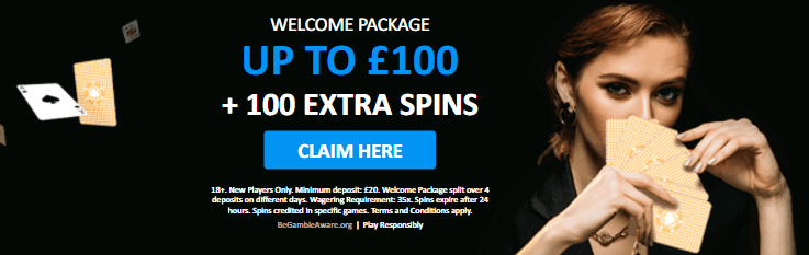 ♛ Welcome package: up to $100 & 100 Spins