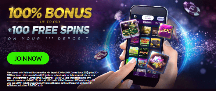 ♛ Welcome bonus of 100% up to $50 + 100 spins on Gonzo’s Quest