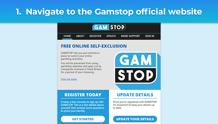 Navigate to the Gamstop official website